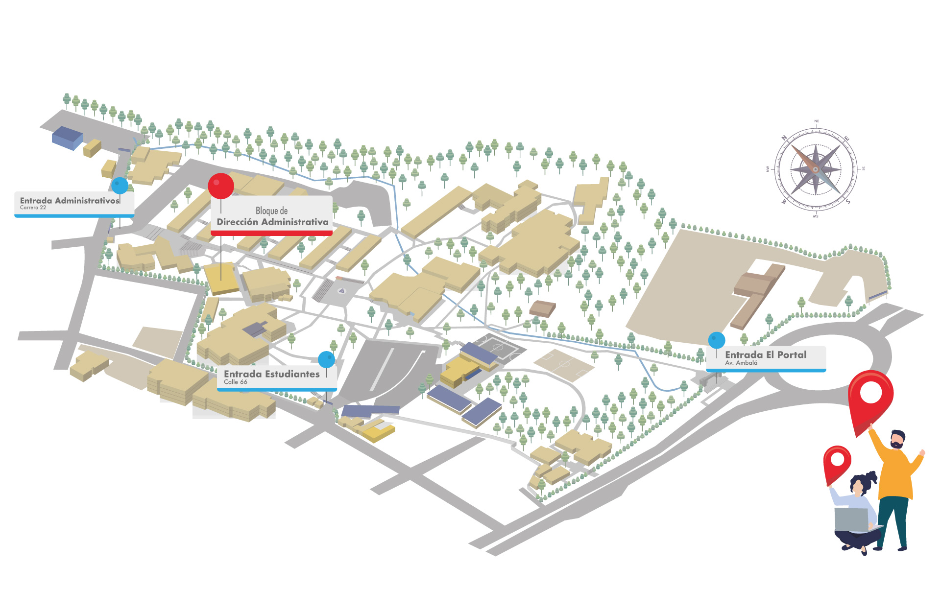 Imagen de mapa de la Universidad de Ibagué para localización de la Universidad Verde Unibagué